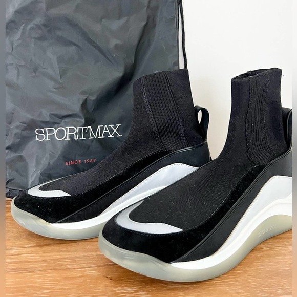 Sportmax by Max Mara sock sneakers black size 9 - Picture 2 of 16